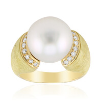 Anillo en oro con Perla blanca del mar del sur (Michelle Albala)