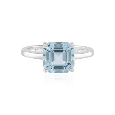 Anillo en plata con Topacio azul cielo