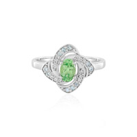 Anillo en plata con Tsavorita de Tanzania