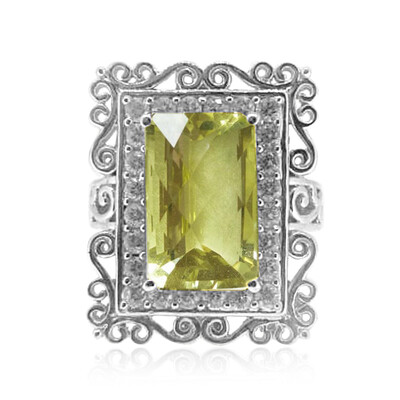 Anillo en plata con Cuarzo del Ouro Verde (Dallas Prince Designs)