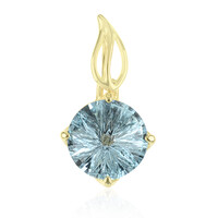 Colgante en oro con Topacio azul cielo