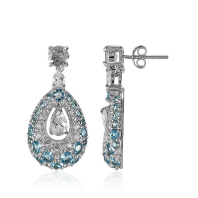 Pendientes en plata con Topacio blanco