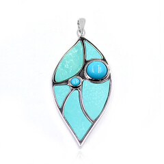 Colgante en plata con Turquesa de Kingman (Anne Bever)