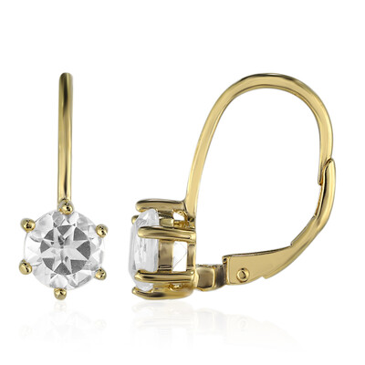 Pendientes en plata con Topacio blanco