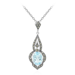 Collar en plata con Topacio azul cielo