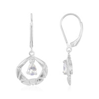 Pendientes en plata con Piedra de Luna arcoíris