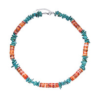 Collar en plata con Ostra espinosa naranja