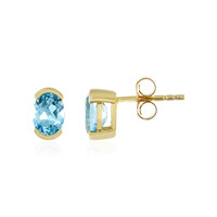 Pendientes en plata con Topacio azul suizo