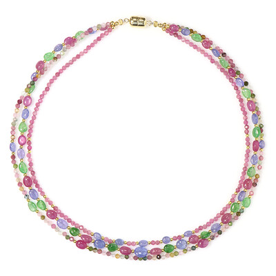 Collar en plata con Turmalina rosa de Nigeria (Adela Silber)