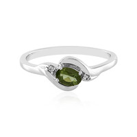 Anillo en plata con Moldavita