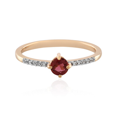 Anillo en oro con Turmalina rosa