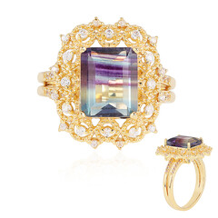 Anillo en plata con Fluorita multicolor