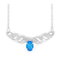 Collar en plata con Apatita azul neón
