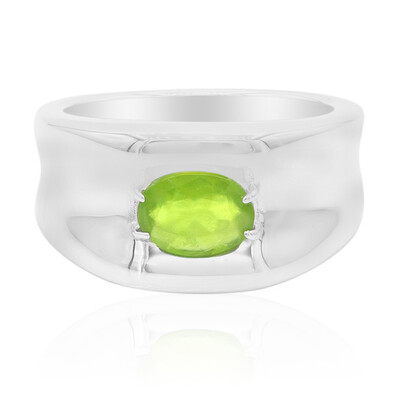 Anillo en plata con Ópalo verde de Brasil