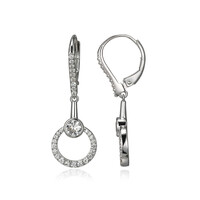 Pendientes en plata con Zircón (Adela Silber)