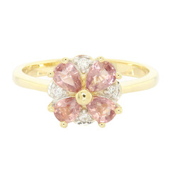Anillo en oro con Zafiro Padparascha no calentado (AMAYANI)