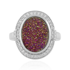 Anillo en plata con Ágata pink brillante