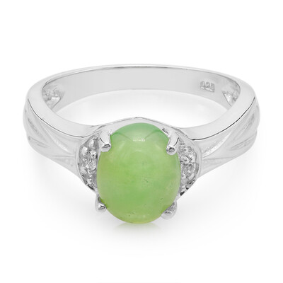 Anillo en plata con Crisoprasa imperial