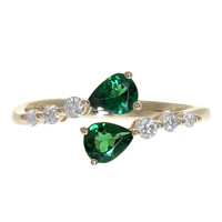 Anillo en oro con Tsavorita de Kenia AAA (CIRARI)