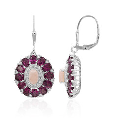 Pendientes en plata con Ópalo rosa