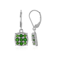 Pendientes en plata con Diópsido de Rusia