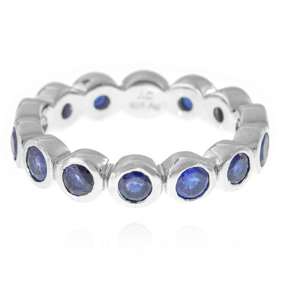 Anillo en plata con Zafiro azul de Madagascar