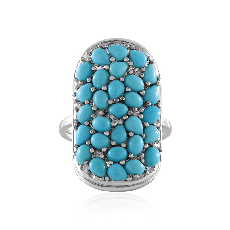 Anillo De Plata Turquesa Para Hombre, Anillo Vintage Con Piedra