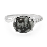 Anillo en plata con Obsidiana Copo de Nieve