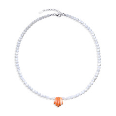 Collar en plata con Ostra espinosa naranja