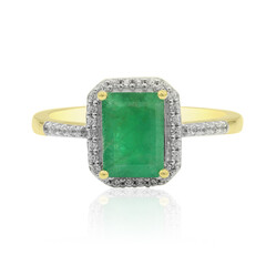 Anillo en oro con Esmeralda de Zambia