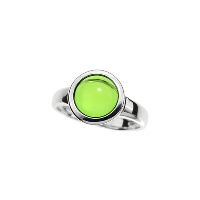 Anillo en plata con Ámbar colombiano verde (dagen)