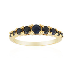 Anillo en plata con Zafiro negro