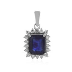 Colgante en plata con Zafiro azul de Madagascar