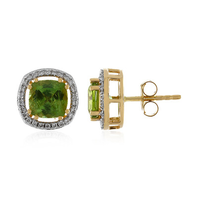 Pendientes en oro con Turmalina verde (AMAYANI)