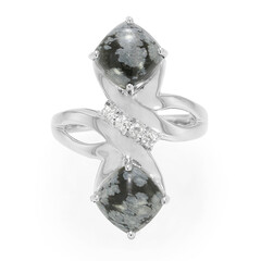 Anillo en plata con Obsidiana Copo de Nieve