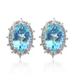 Pendientes en plata con Topacio azul cielo (Dallas Prince Designs)