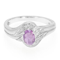 Anillo en plata con Zafiro de Ceilán púrpura no calentado
