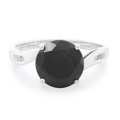 Anillo en plata con Espinela negra