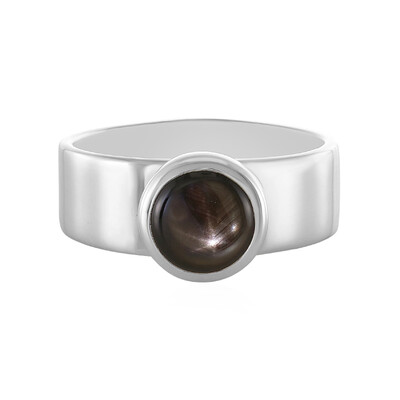 Anillo en plata con Zafiro estrella negra