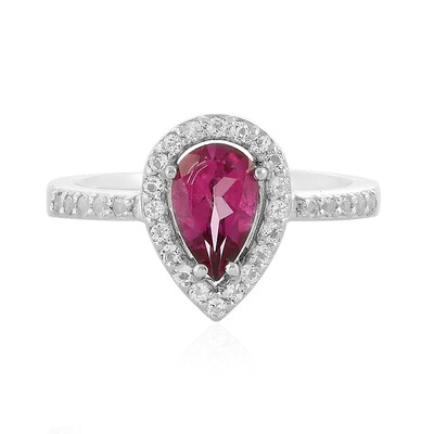 Anillo en plata con Topacio rosa