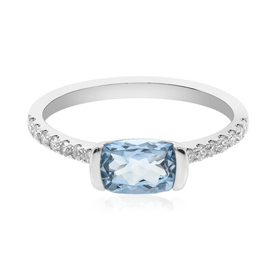 Anillo en oro con Aguamarina de Brasill AAA (CIRARI)