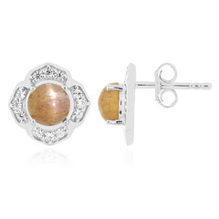 Pendientes en plata con Piedra del sol ojo de gato