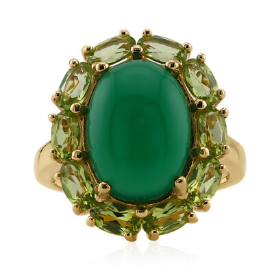 Anillo en plata con Ágata verde