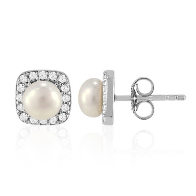 Pendientes en plata con Perla Freshwater