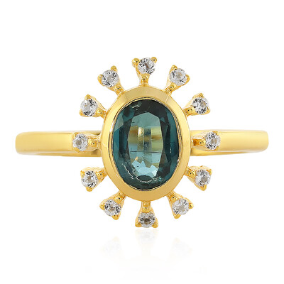 Anillo en plata con Cianita petróleo