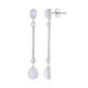 Pendientes en plata con Piedra de Luna arcoíris (KM by Juwelo)