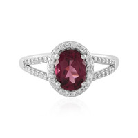 Anillo en plata con Granate de Malawi