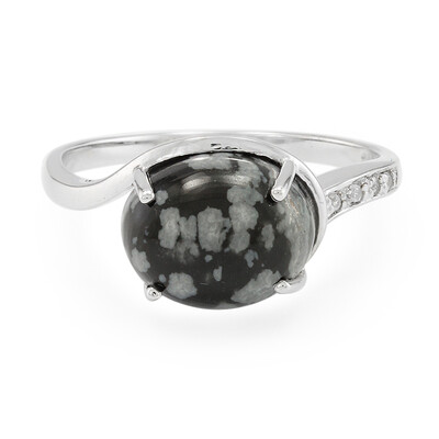 Anillo en plata con Obsidiana Copo de Nieve