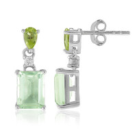 Pendientes en plata con Amatista verde