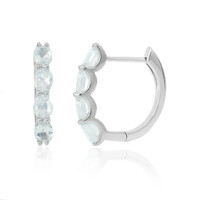 Pendientes en plata con Cuarzo azul lunar
